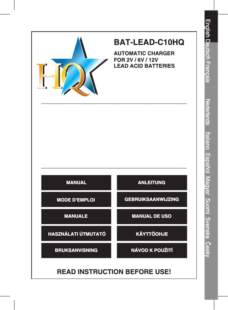 Page 1 de la notice Manuel utilisateur HQ BAT-LEAD-C10HQ