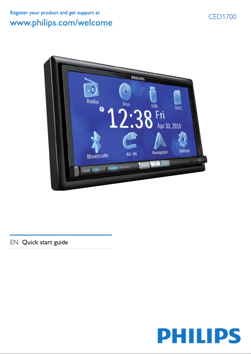 Page 1 de la notice Guide de démarrage rapide Philips CED1700