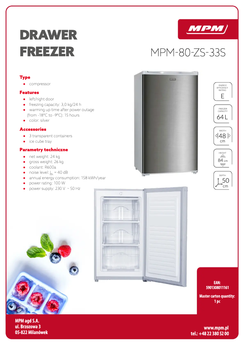Page n°1 - Fiche technique MPM MPM-80-ZS-33S