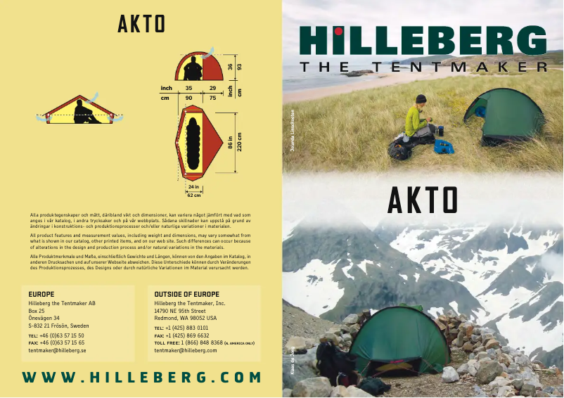 Page n°1 - Manuel utilisateur Hilleberg Akto