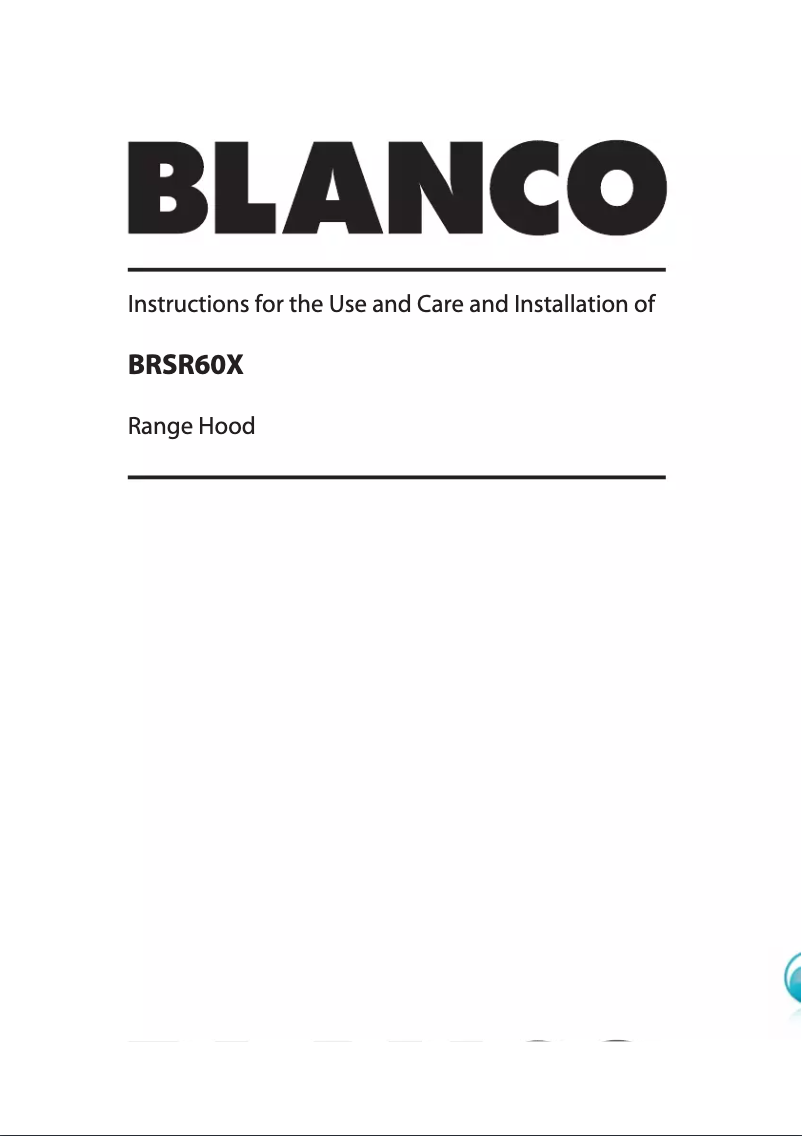 Page n°1 - Manuel utilisateur BLANCO BRSR60X