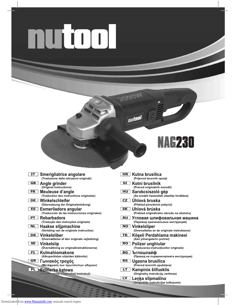 Page n°1 - Manuel utilisateur Nutool NAG230