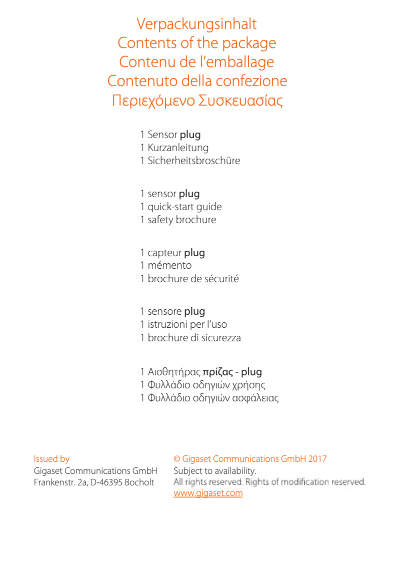 Page n°1 - Manuel utilisateur Gigaset Plug Pack ONE X