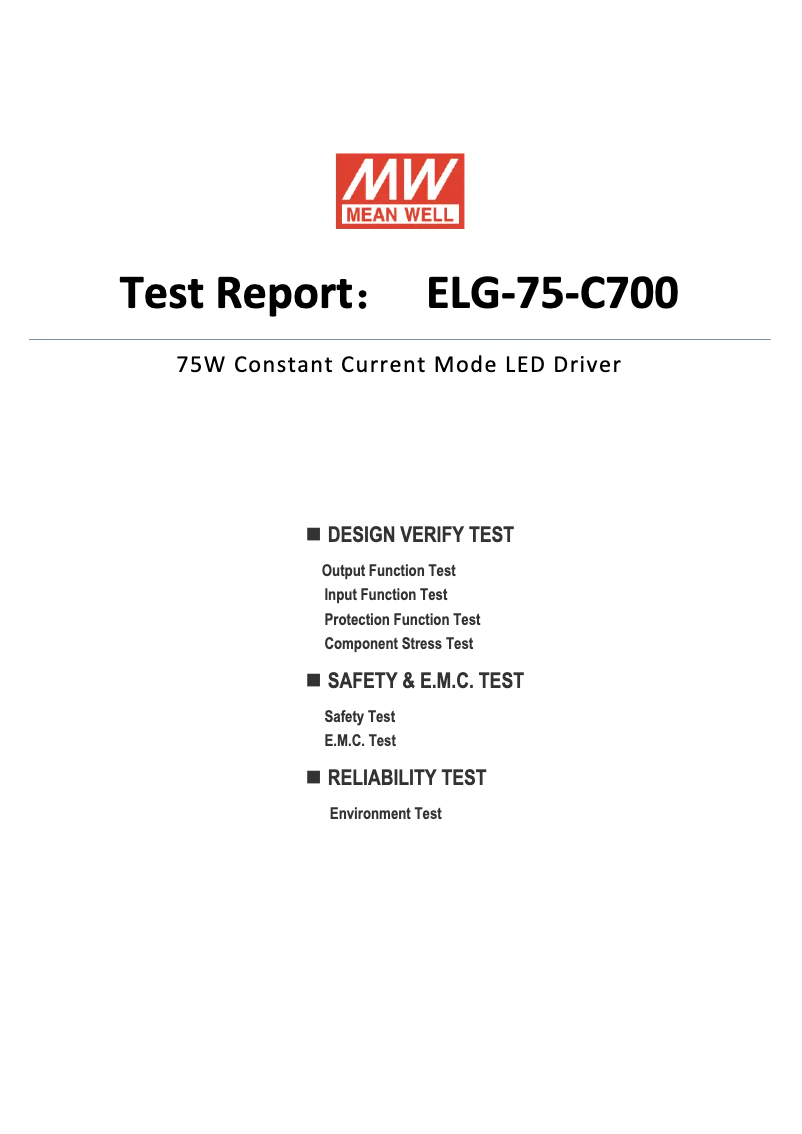 Image de la première page du manuel de l'appareil ELG-75-C700