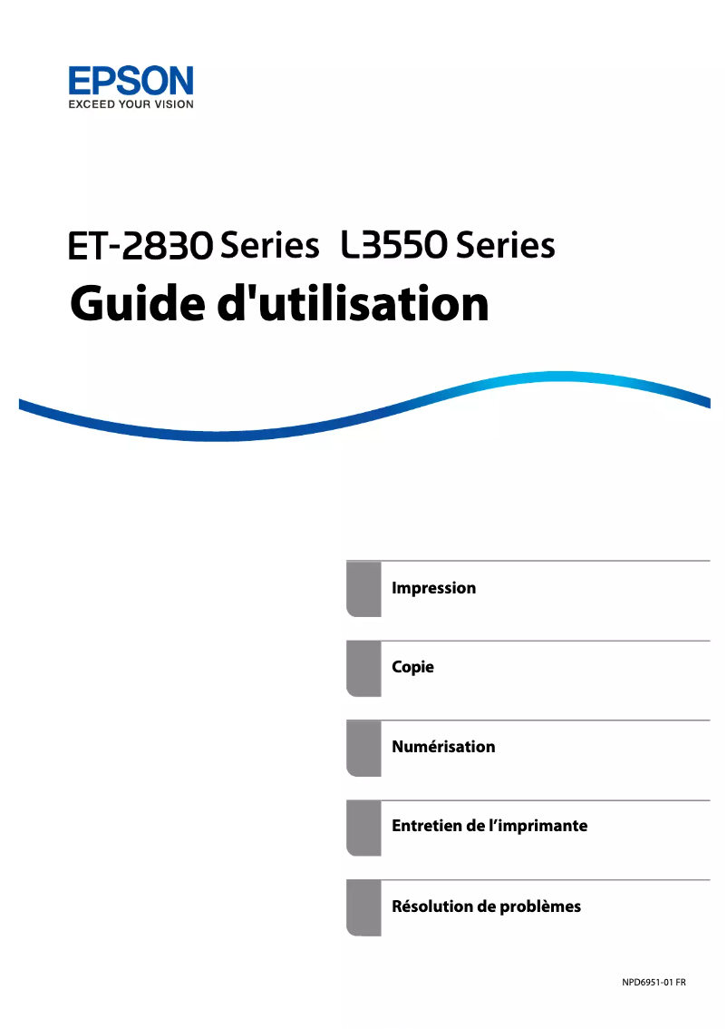 Page n°1 - Manuel utilisateur Epson EcoTank L3550