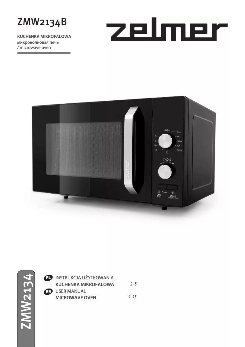 Page 1 de la notice Manuel utilisateur Zelmer ZMW2134B