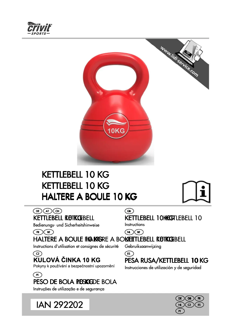 Page 1 de la notice Manuel utilisateur Crivit 18255L-18