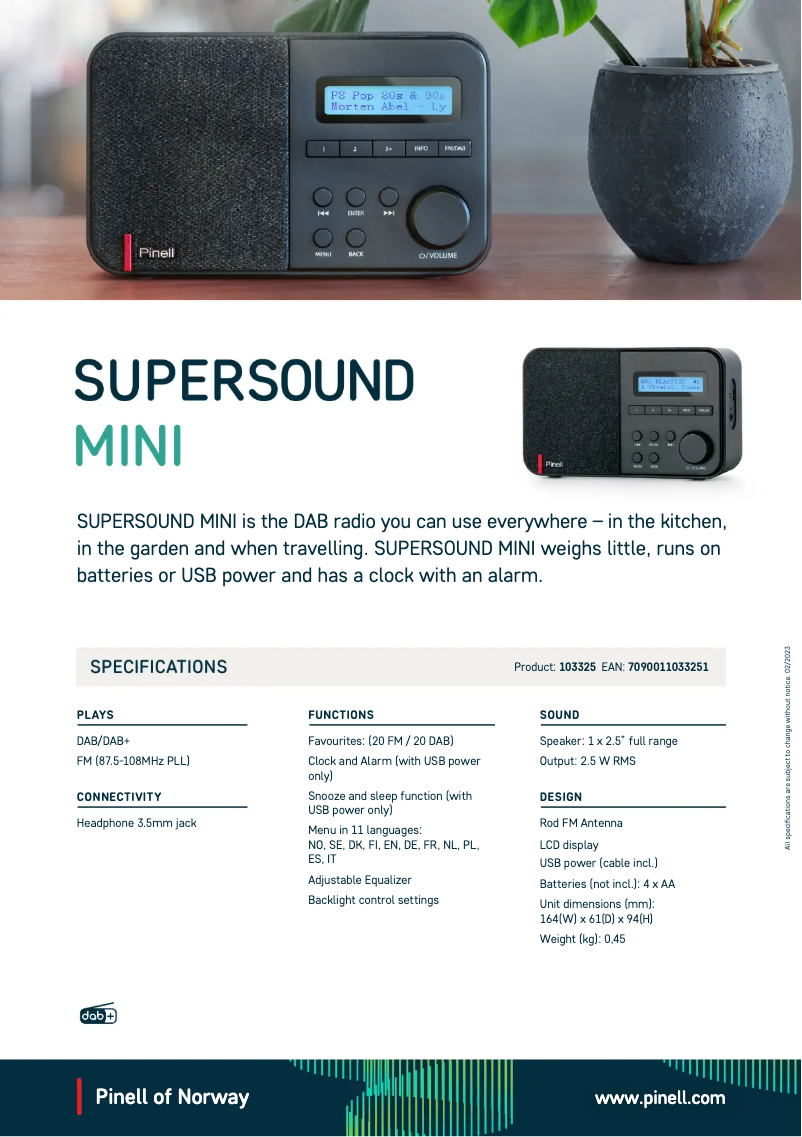 Image de la première page du manuel de l'appareil Supersound Mini