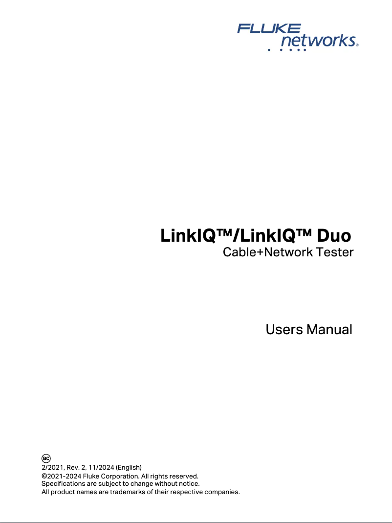 Página 1 del manual Manual de usuario Fluke LinkIQ