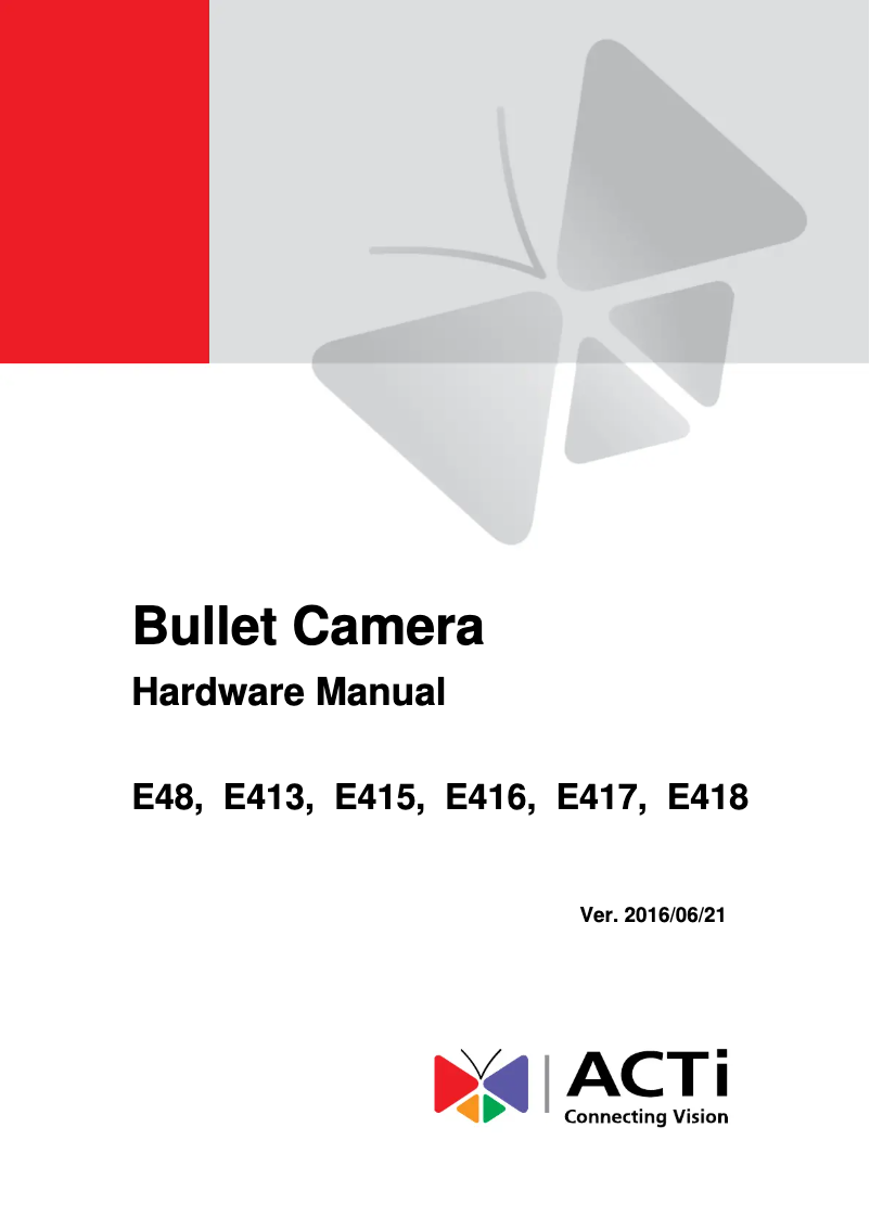 Page n°1 - Manuel utilisateur ACTi E413