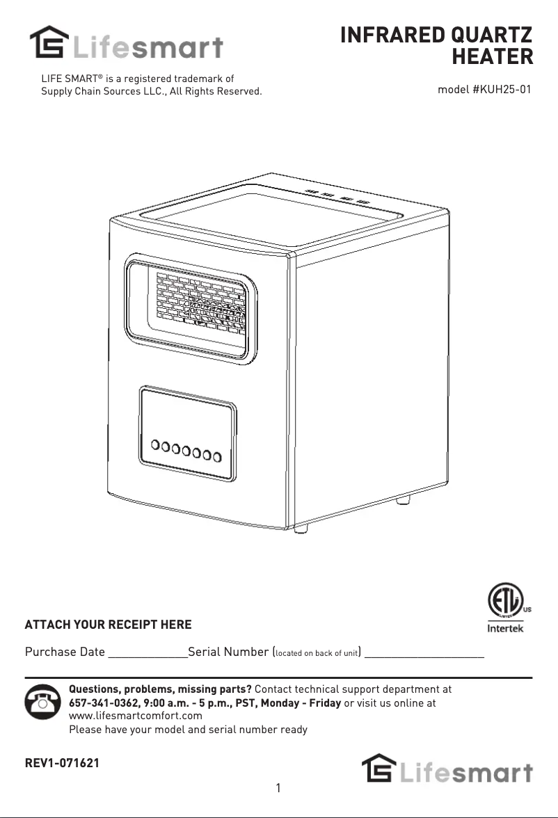 Page 1 de la notice Manuel utilisateur Lifesmart KUH25-01