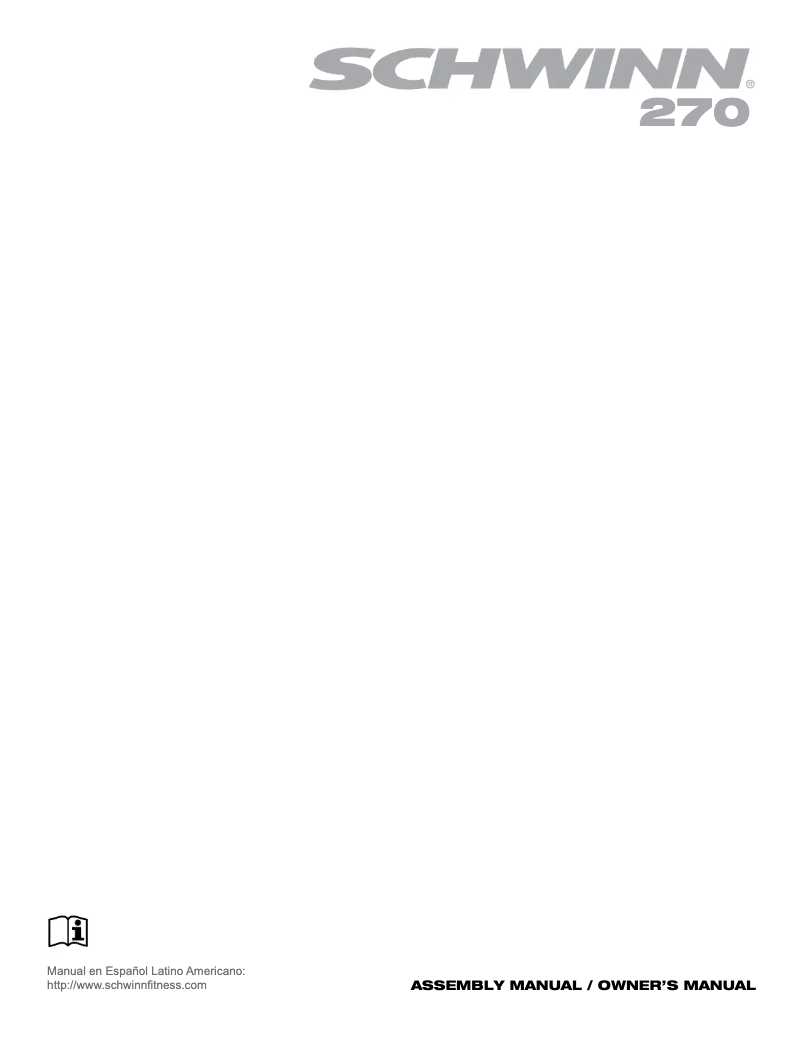 Page 1 de la notice Manuel utilisateur Schwinn 270