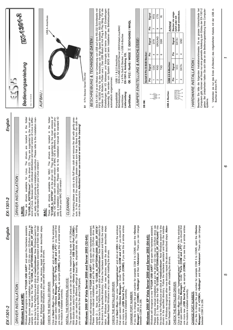 Página 1 del manual Manual de usuario EXSYS EX-1301-2