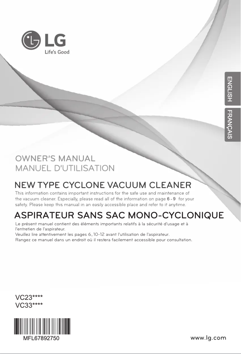 Page n°1 - Manuel utilisateur LG VC2316NND