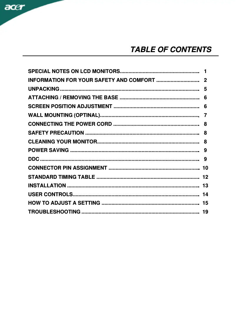 Image de la première page du manuel de l'appareil Excel X233H