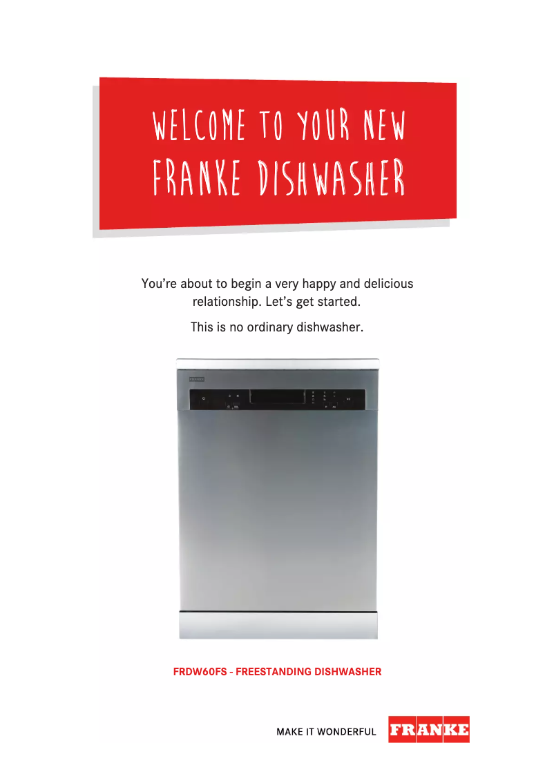 Page n°1 - Manuel utilisateur Franke FRDW 60 FS