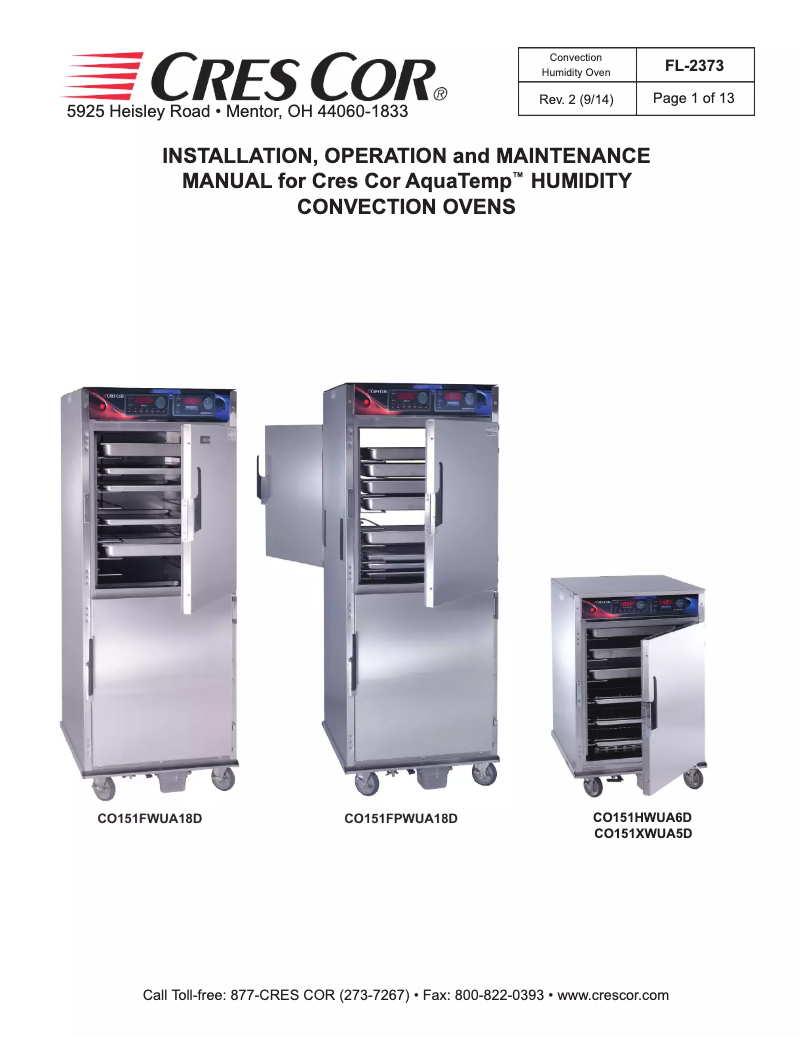 Page n°1 - Manuel utilisateur Cres Cor CO151XWUA5DE