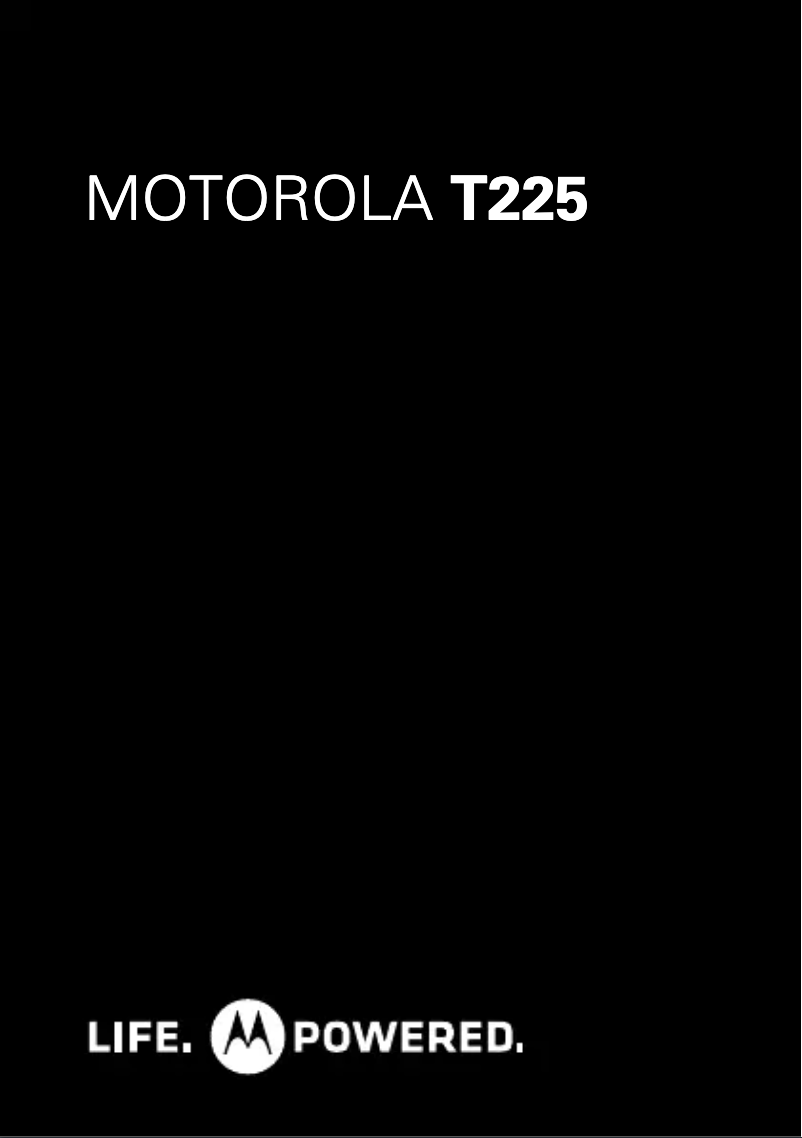 Page n°1 - Manuel utilisateur Motorola T225