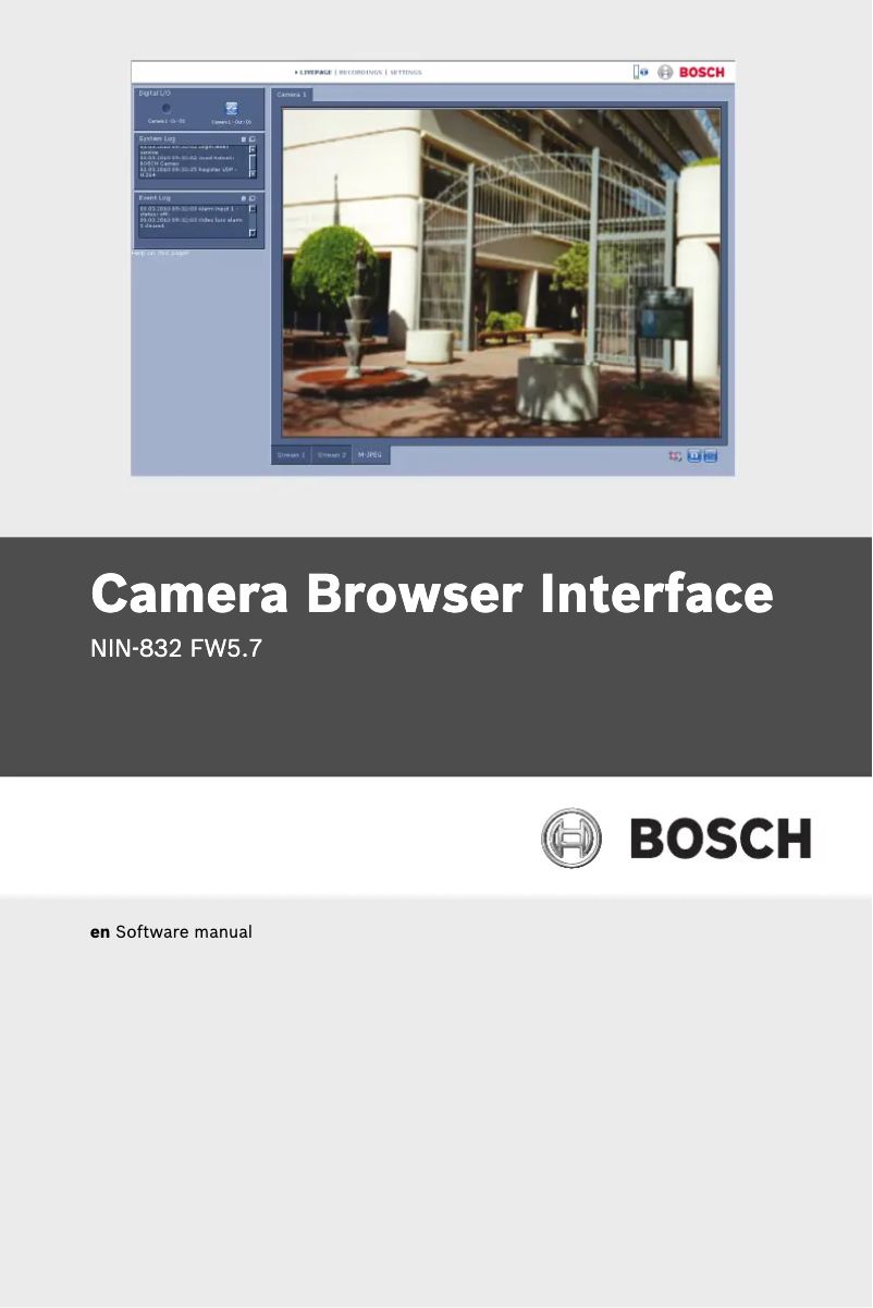 Page n°1 - Manuel utilisateur Bosch NIN-832-V03PS