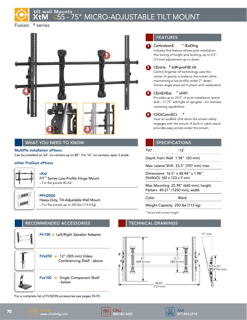 Page 1 de la notice Manuel utilisateur Chief X-Large FUSION