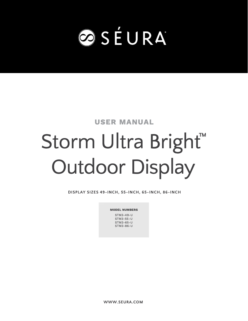 Page 1 de la notice Manuel utilisateur Seura Storm Ultra Bright