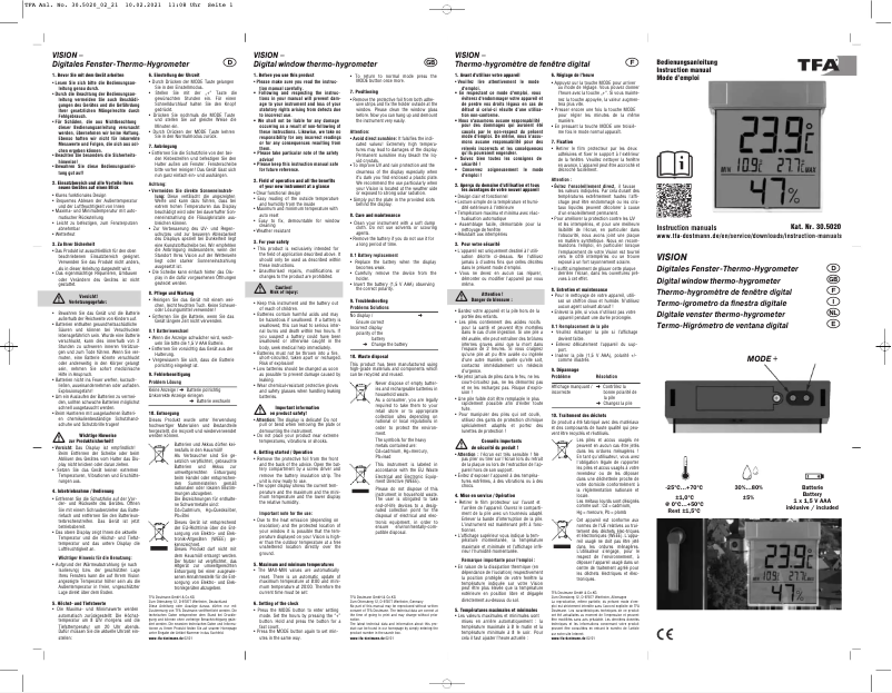 Página 1 del manual Manual de usuario TFA Vision 30.5020