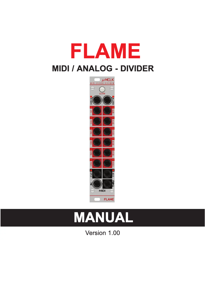 Page n°1 - Manuel utilisateur Flame uMCLK