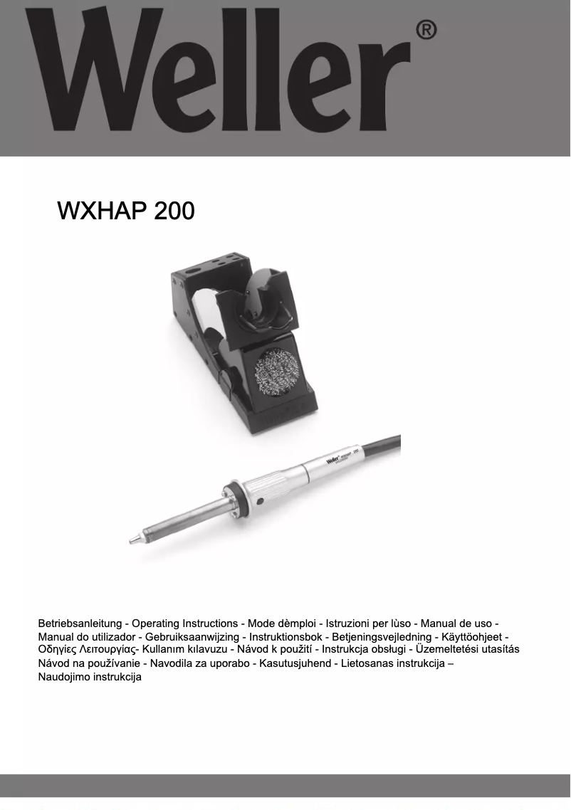 Page n°1 - Manuel utilisateur Weller WXHAP 200
