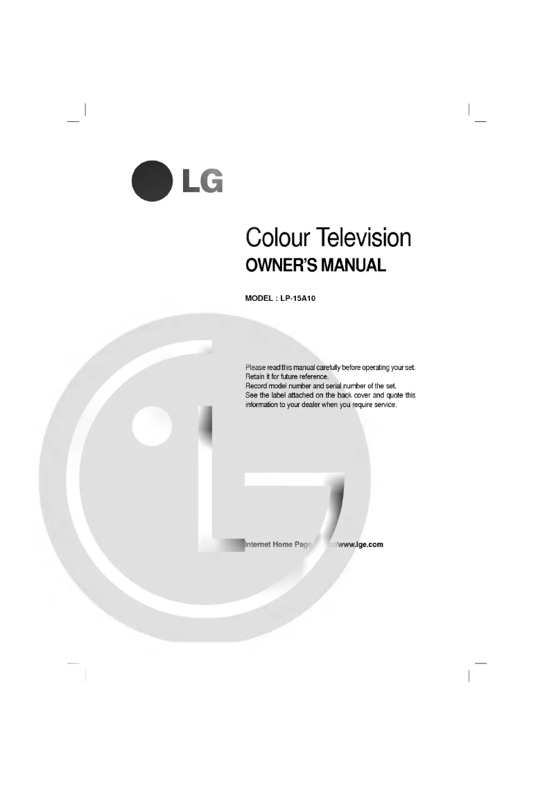 Page n°1 - Manuel utilisateur LG LP-15A10