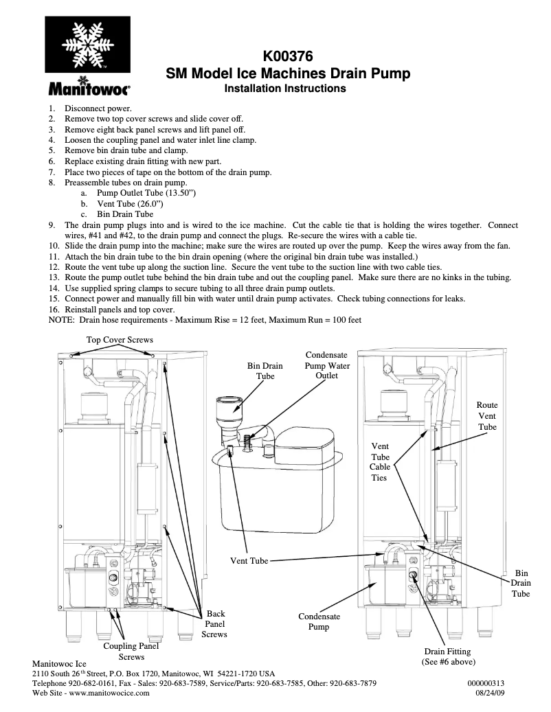 Page 1 de la notice Manuel utilisateur Manitowoc UCP0050A