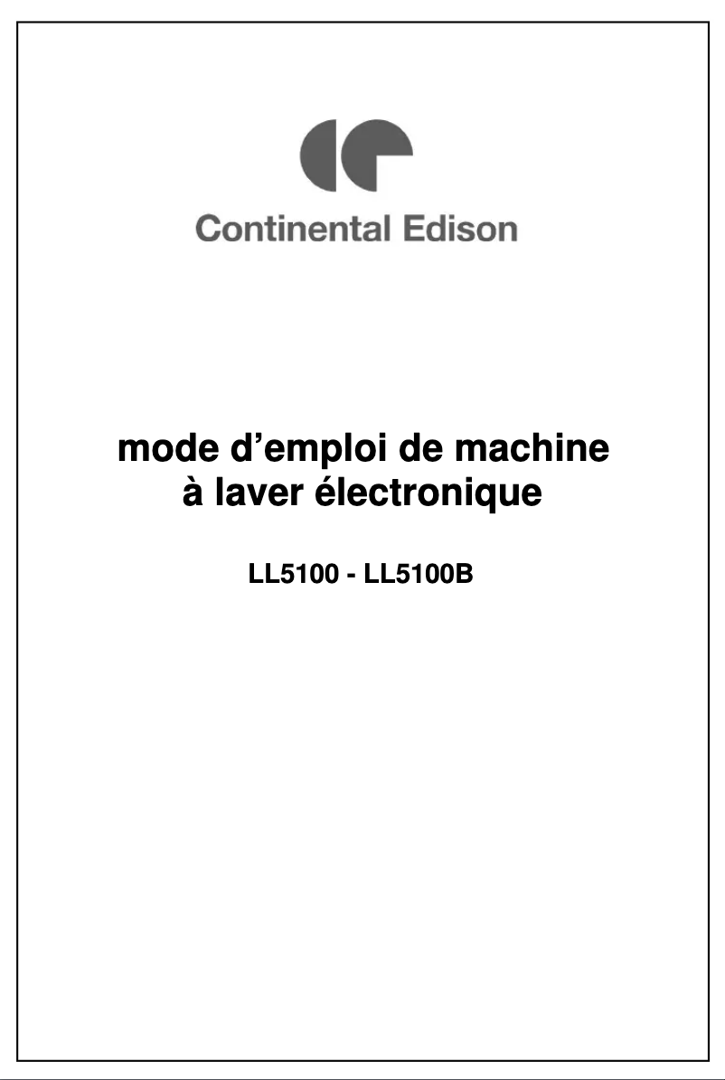 Page 1 de la notice Manuel utilisateur Continental Edison LL5100B