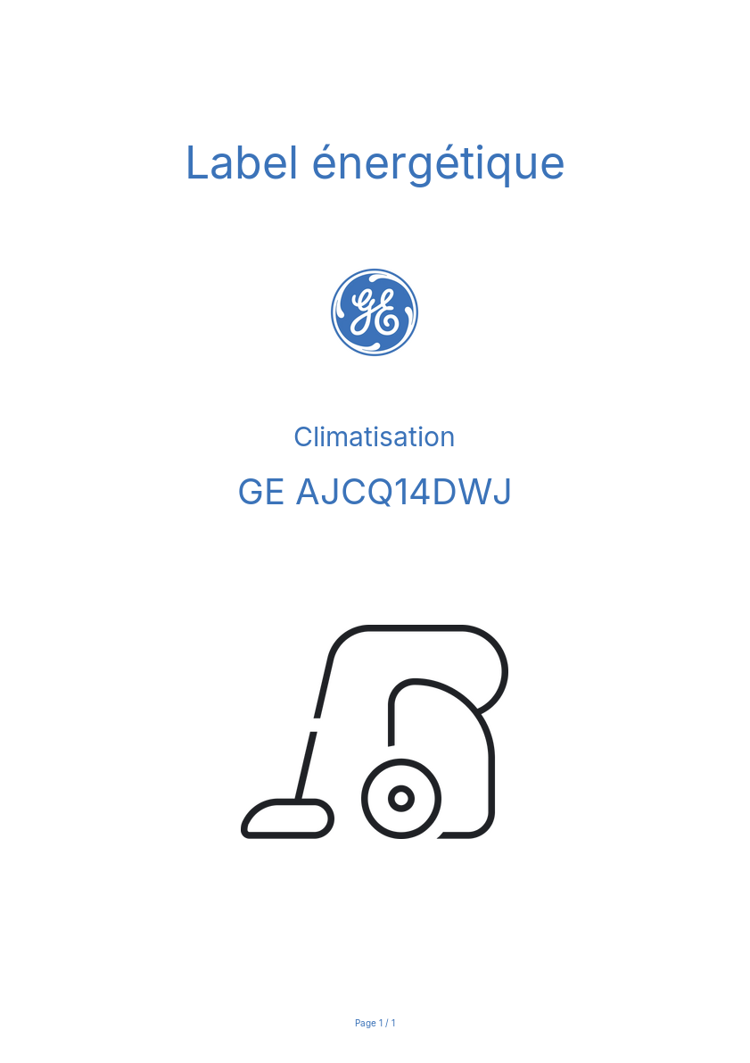 Image de la première page du manuel de l'appareil AJCQ14DWJ