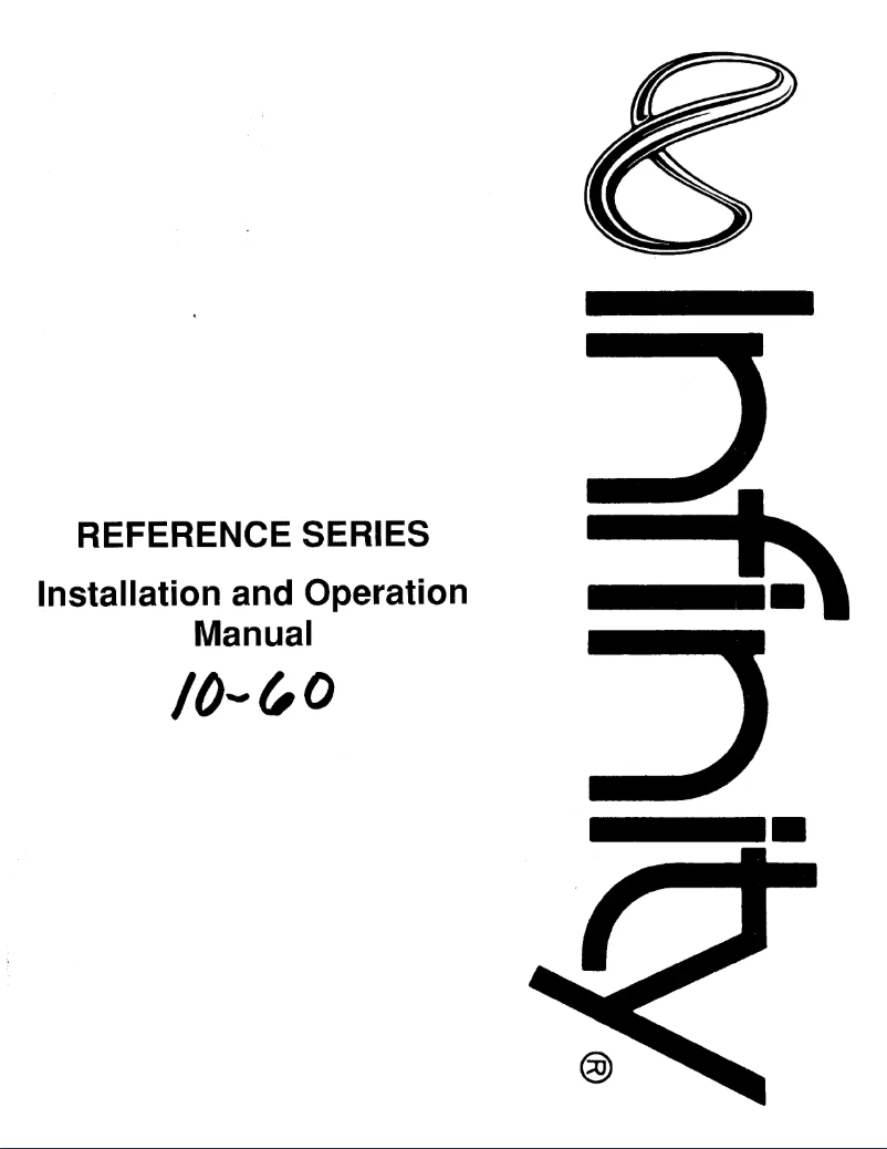 Page n°1 - Manuel utilisateur Infinity Reference 50