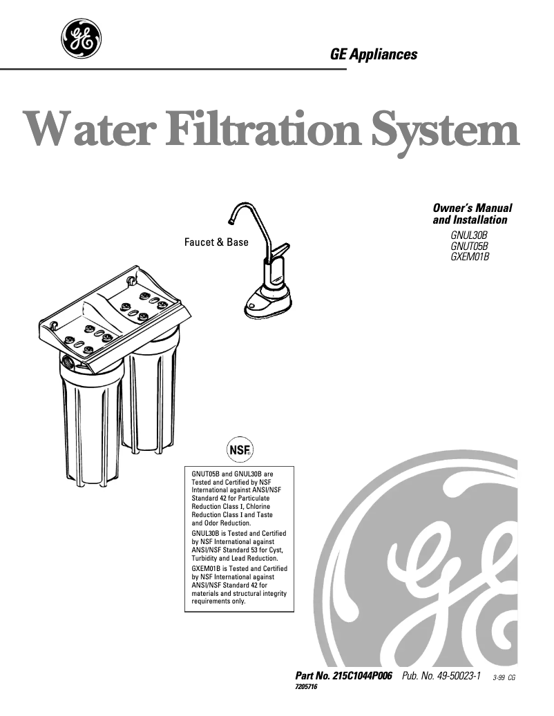 First page image of the manual for GNUT05B
