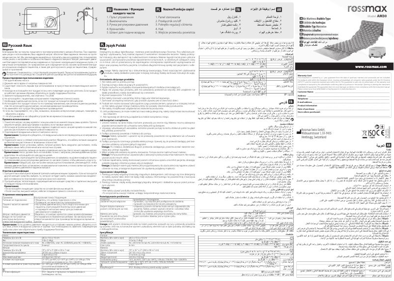 Page n°1 - Manuel utilisateur Rossmax AM30