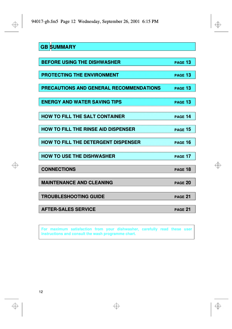 Page n°1 - Manuel utilisateur Bauknecht GSF 4064 WS