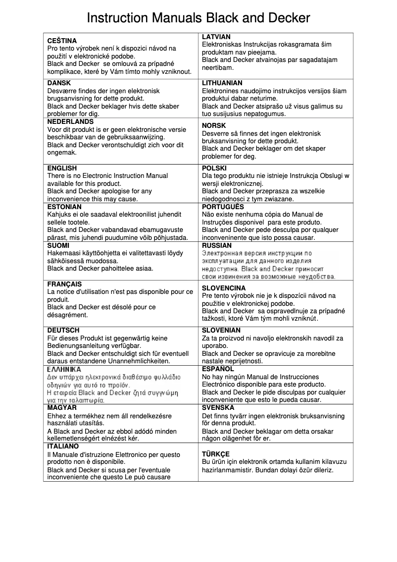 Page 1 de la notice Manuel utilisateur Black & Decker PX3000