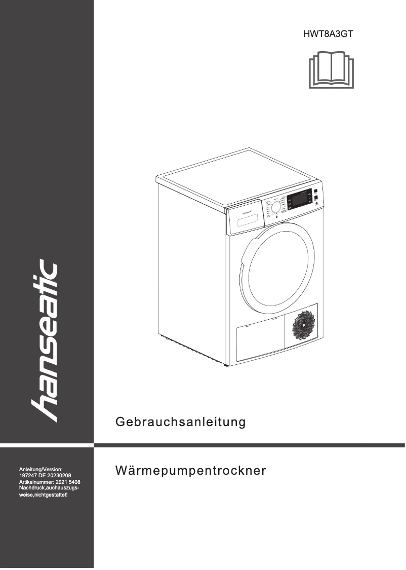 Page 1 de la notice Manuel utilisateur Hanseatic HWT8A3GT
