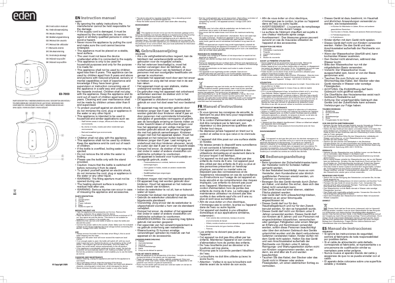 Page 1 de la notice Manuel utilisateur Eden ED-7003
