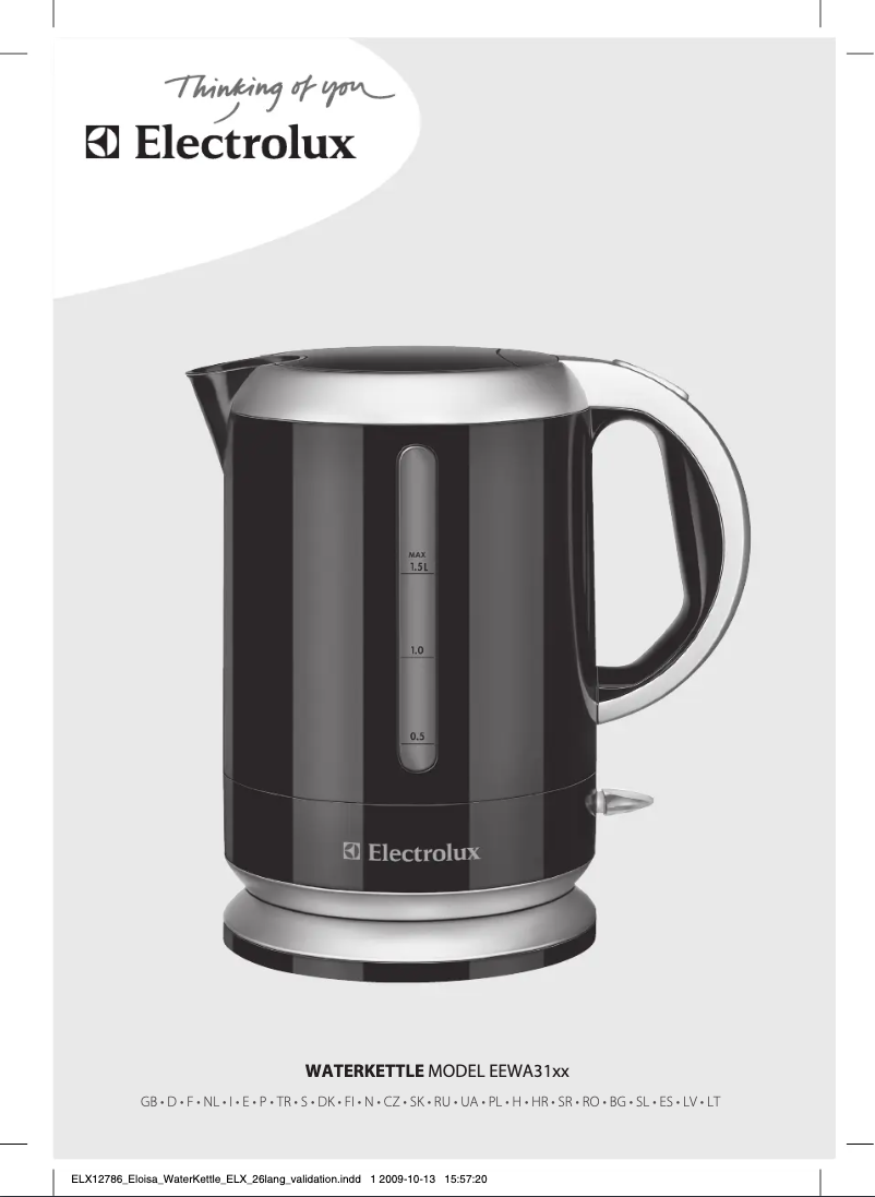 Page n°1 - Manuel utilisateur Electrolux EEWA3130RE