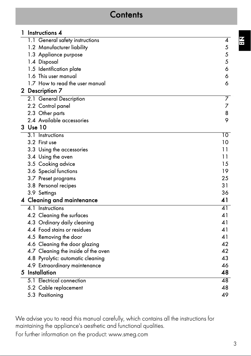 Page n°1 - Manuel utilisateur Smeg SFPA7395X