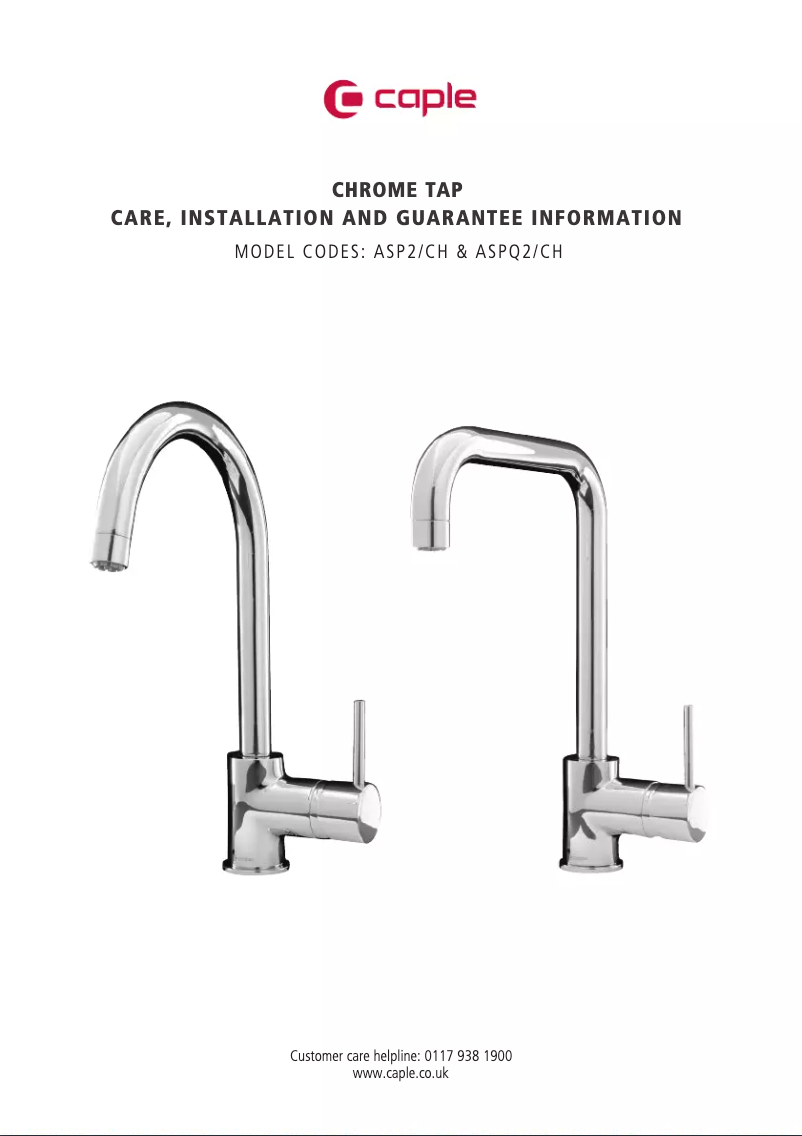 Image de la première page du manuel de l'appareil ASP2/CH