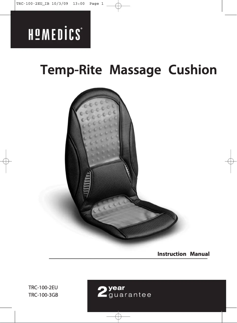 Page 1 of the manual User Manual Homedics Temp-Rite Massage TRC-100