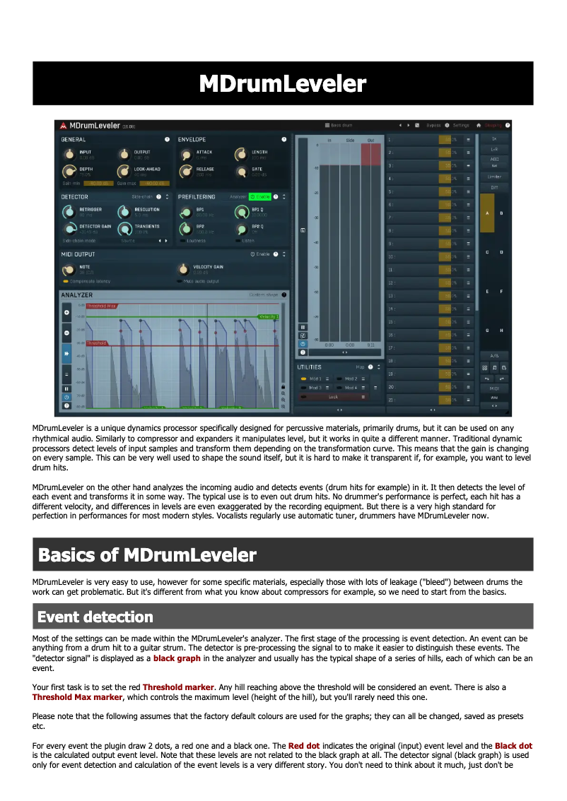 Image de la première page du manuel de l'appareil MDrumLeveler