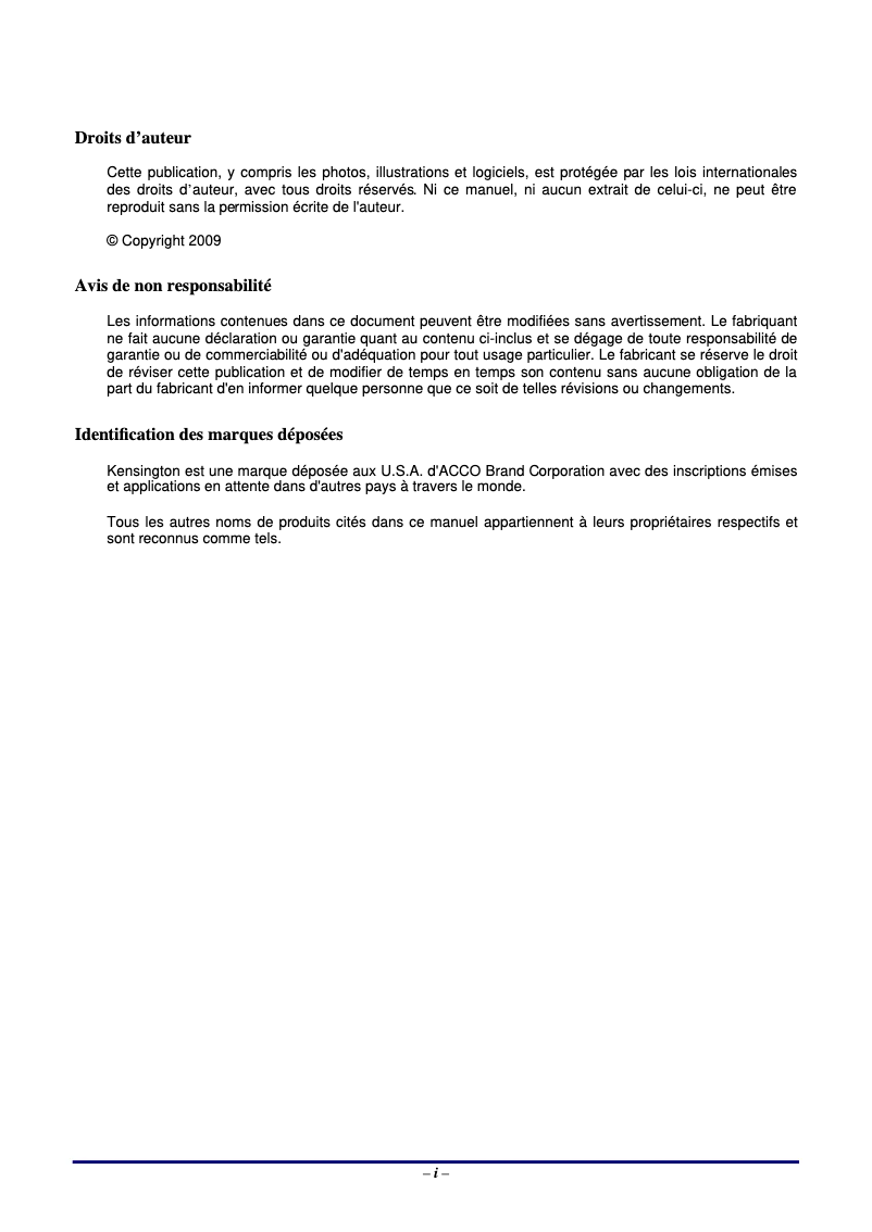 Page 1 de la notice Manuel utilisateur Vivitek D927TW