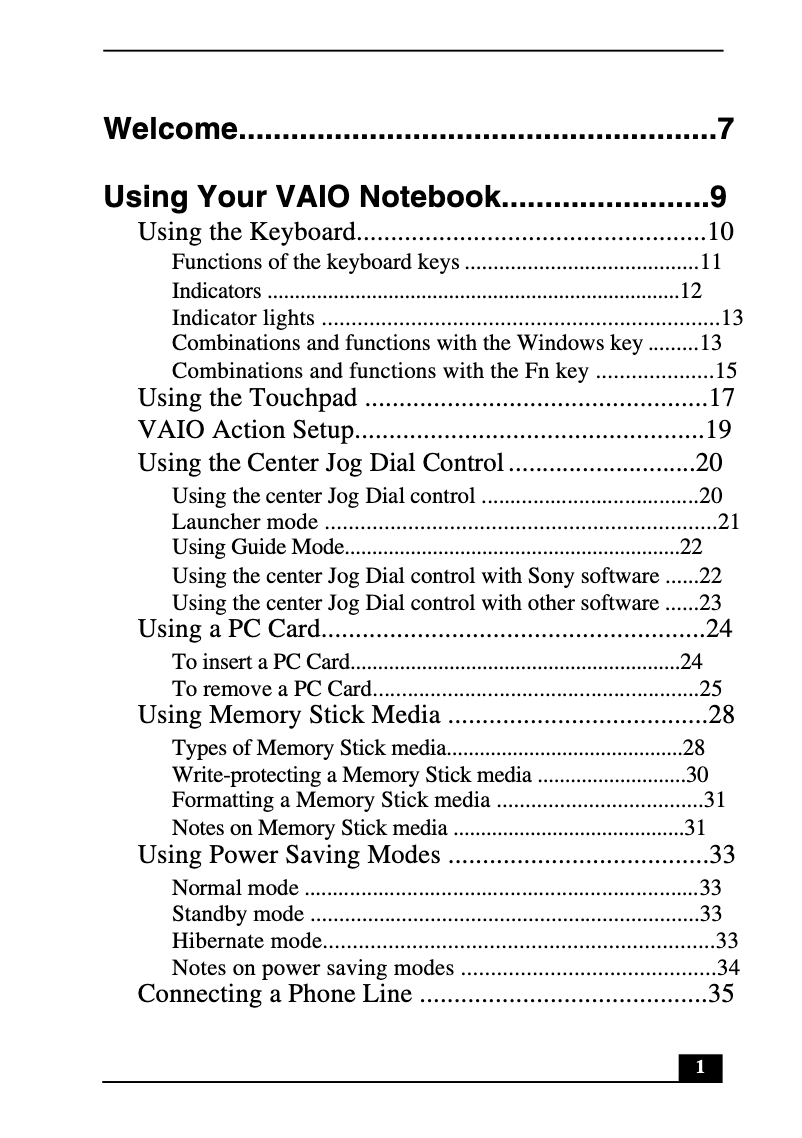 Page n°1 - Manuel utilisateur Sony Vaio PCG-R505DL