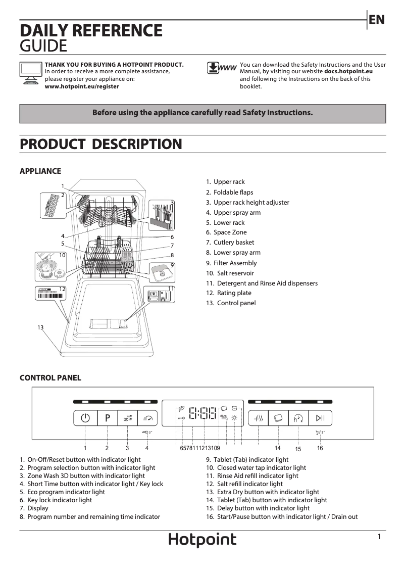 Image de la première page du manuel de l'appareil HSFO 3T223 W X UK N