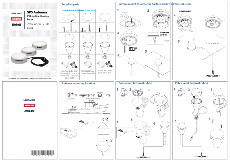 Page 1 de la notice Manuel utilisateur Lowrance GPS Antenna
