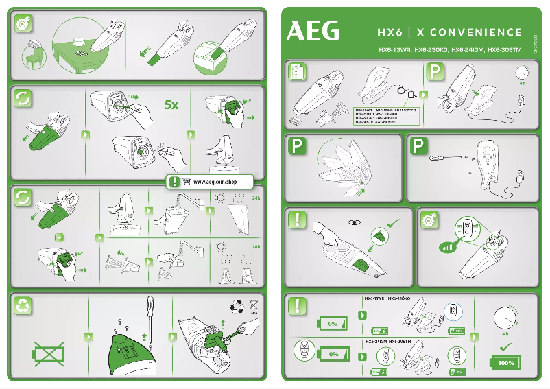 Page 1 de la notice Manuel utilisateur AEG HX6-30STM