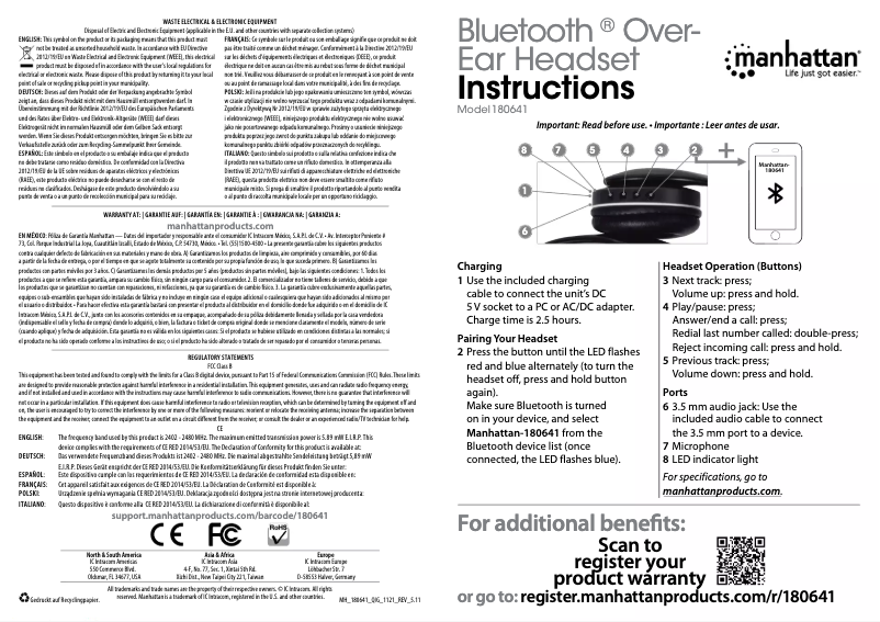 Image de la première page du manuel de l'appareil 180641